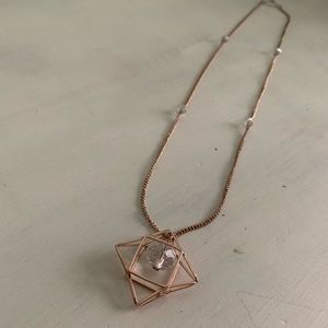 Geometric rose gold necklace